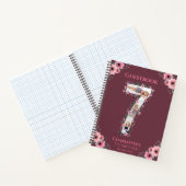 Big 7th Birthday Girl Foto roze flower Guest Book Notitieboek (Binnen)