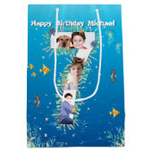 Big 7th Birthday Photo Collage under Zee Medium Cadeauzakje (Achterkant)