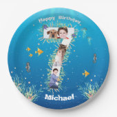 Big 7th Birthday Photo Collage under Zee Papieren Bordje (Voorkant)