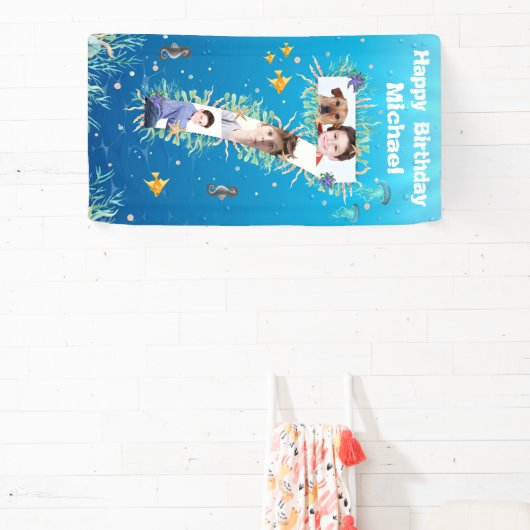 Big 7th Birthday under the Zee Photo Collage Spandoek (Insitu)