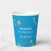 Big 7th under Zee Birthday Foto Collage Papieren Bekers (Achterkant)