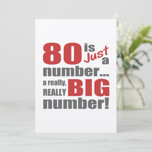 Big 80th Birthday Kaart (Staand voorkant)