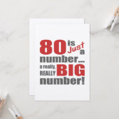 Big 80th Birthday Kaart (Voorkant / Achterkant in situ)