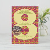 Big 8 Birthday Party Invitation Kaart (Staand voorkant)