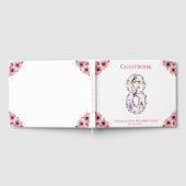 Big 8th Birthday Foto Collage Bloemenmeisje White Gastenboek (Volledig)