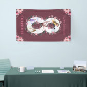 Big 8th Birthday Girl Foto Collage Pink Flower Ba Spandoek (Beurs)