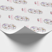 Big 8th Birthday Girl Foto Collage Pink Flower Cadeaupapier (Hoek)