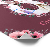 Big 8th Birthday Girl Foto Collage Pink Flower Poster (Hoek)