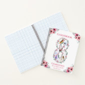 Big 8th Birthday Girl Foto roze flower Guest Book Notitieboek (Binnen)