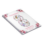 Big 8th Birthday Girl Foto roze flower Guest Book Notitieboek (Rechterzijde)
