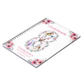 Big 8th Birthday Girl Foto roze flower Guest Book Notitieboek (Linkerzijde)