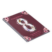 Big 8th Birthday Girl Foto roze flower Guest Book Notitieboek (Rechterzijde)