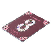 Big 8th Birthday Girl Foto roze flower Guest Book Notitieboek (Linkerzijde)