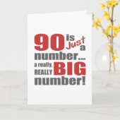 Big 90th Birthday Kaart (Gele Bloem)