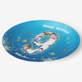 Big 9th Birthday Foto collage onder het Zee Papieren Bordje (Gekanteld)