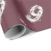 Big 9th Birthday Girl Foto Collage Pink Flower Cadeaupapier (Rol Hoek)