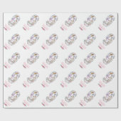 Big 9th Birthday Girl Foto Collage Pink Flower Cadeaupapier (Vlak)