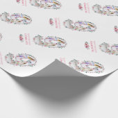 Big 9th Birthday Girl Foto Collage Pink Flower Cadeaupapier (Hoek)