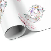 Big 9th Birthday Girl Foto Collage Pink Flower Cadeaupapier (Rol Hoek)