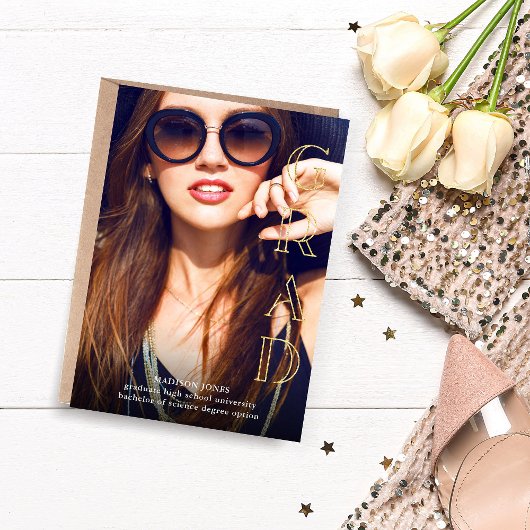 Big Afstudeerder Magazine Style Fotoaankondiging Kaart