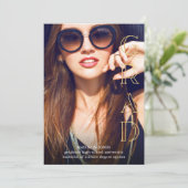 Big Afstudeerder Magazine Style Fotoaankondiging Kaart (Staand voorkant)
