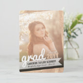 Big Afstudeerder Scribbles Bronze Folie Graduparty Kaart (Staand voorkant)