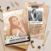 Big Afstudeerder Scribbles Bronze Folie Graduparty Kaart