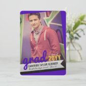 Big Afstudeerder Scribbles Foto Modern Graduation  Kaart (Staand voorkant)