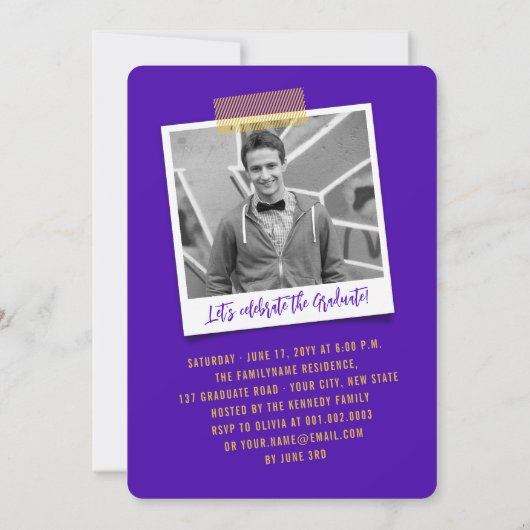 Big Afstudeerder Scribbles Foto Modern Graduation  Kaart (Achterkant)