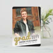 Big Afstudeerder Scribbles Foto Modern Graduation  Kaart (Staand voorkant)