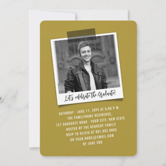 Big Afstudeerder Scribbles Foto Modern Graduation  Kaart (Achterkant)