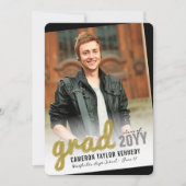 Big Afstudeerder Scribbles Foto Modern Graduation  Kaart (Voorkant)