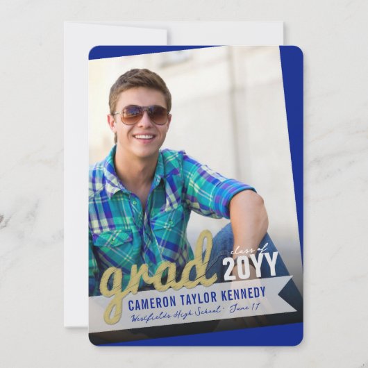 Big Afstudeerder Scribbles Foto Modern Graduation  Kaart (Voorkant)