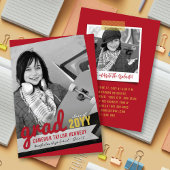 Big Afstudeerder Scribbles Foto Modern Graduation  Kaart