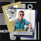 Big Afstudeerder Scribbles Foto Modern Graduation  Kaart