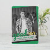 Big Afstudeerder Scribbles Foto Modern Graduation  Kaart (Staand voorkant)