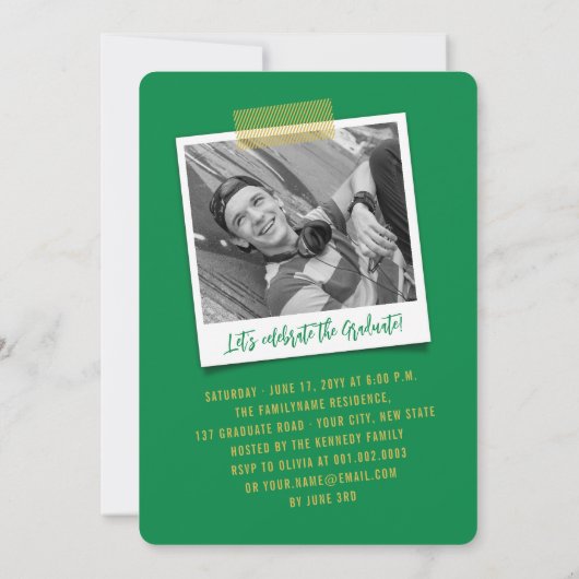 Big Afstudeerder Scribbles Foto Modern Graduation  Kaart (Achterkant)