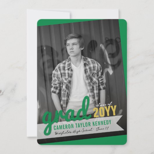 Big Afstudeerder Scribbles Foto Modern Graduation  Kaart (Voorkant)