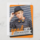 Big Afstudeerder Scribbles Foto Modern Graduation  Kaart (Voorkant)