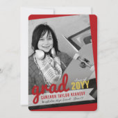 Big Afstudeerder Scribbles Foto Modern Graduation  Kaart (Voorkant)