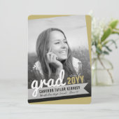 Big Afstudeerder Scribbles Foto Modern Graduation  Kaart (Staand voorkant)