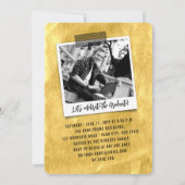 Big Afstudeerder Sketch Gold Foil Foto Graduparty Kaart (Achterkant)