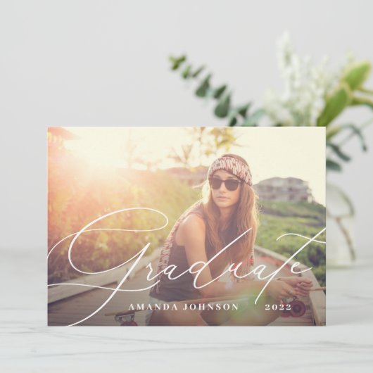 Big Afstuderen het Uitnodiging van het Afstuderen (Staand voorkant)