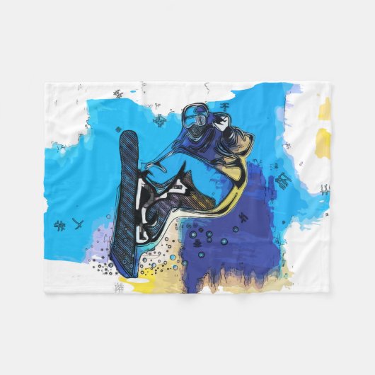Big Air springt! - Snowboarding Fool Fleece Blanke Deken (Voorkant (Horizontaal))