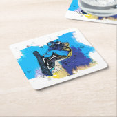 Big Air springt! - Snowboardspoel Kartonnen Onderzetters (Schuin)