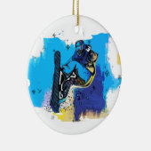 Big Air springt! - Snowboardspoel Keramisch Ornament (Rechts)