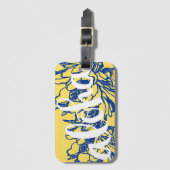 Big Aloha Blue Yellow Cereus Flowers Bagagelabels (Voorkant (verticaal))