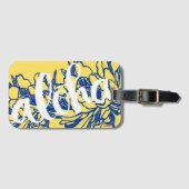 Big Aloha Blue Yellow Cereus Flowers Bagagelabels (Voorkant (horizontaal))