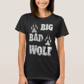 BIG and evil wolf disstressed paw print T-shirt (Voorkant)