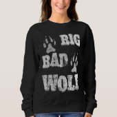 BIG and evil wolf disstressed paw print Trui (Voorkant)